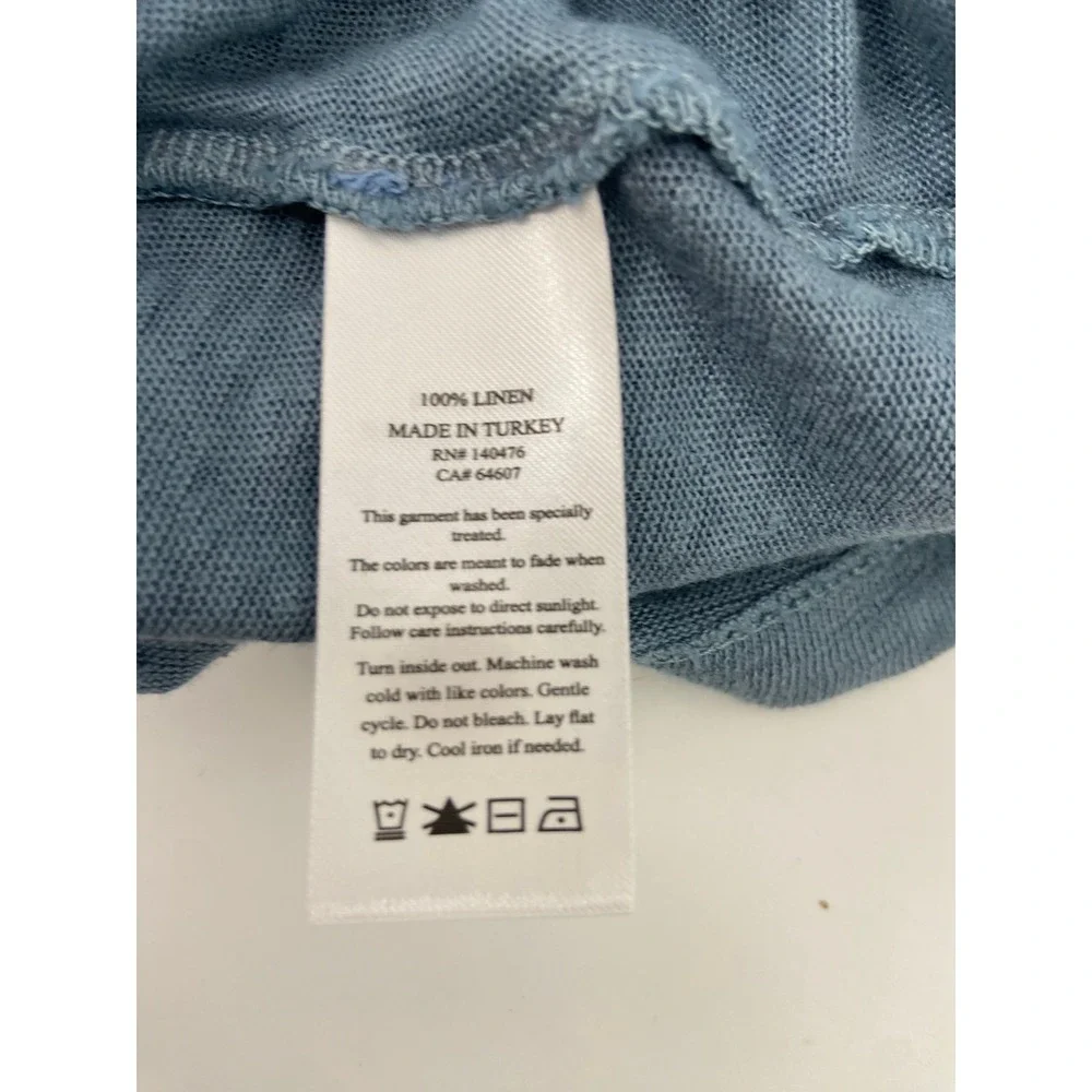 Faherty Polo Men 2XL Deep Marine Blue Linen Polo Coastal Luxury Light Vacation